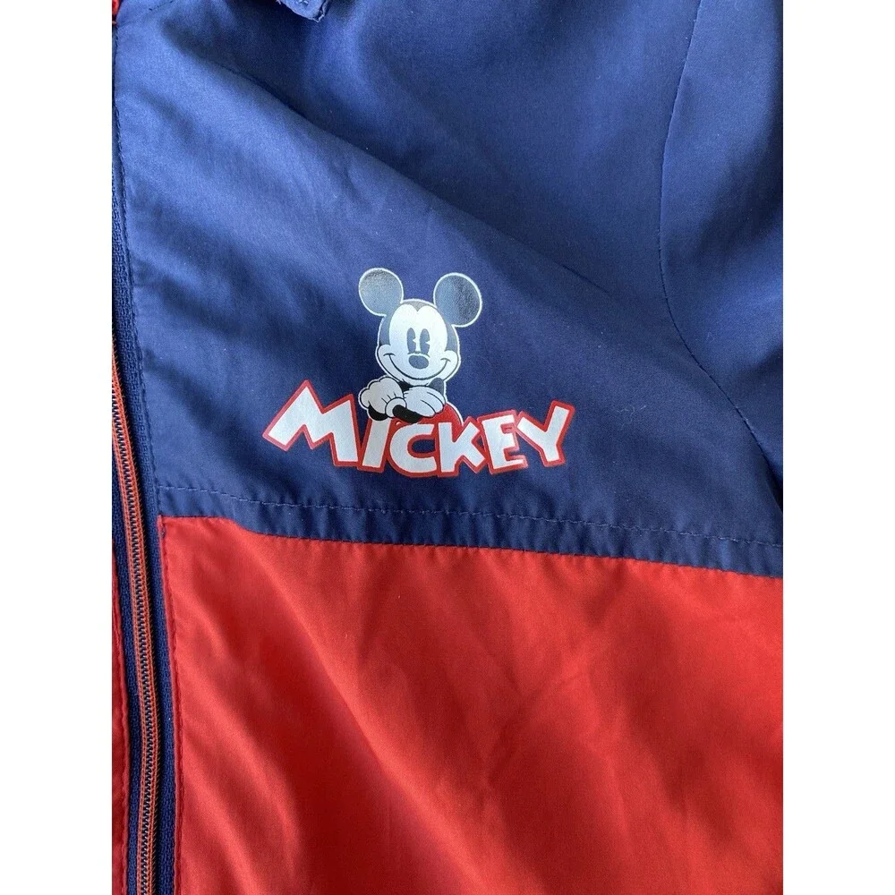 H&M Disney Mickey Mouse Hooded Jacket 3D Ears Fleece Lined Colorblock 18-24M